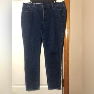 Talbots Women's Blue Polka Dot High waisted jegging ankle